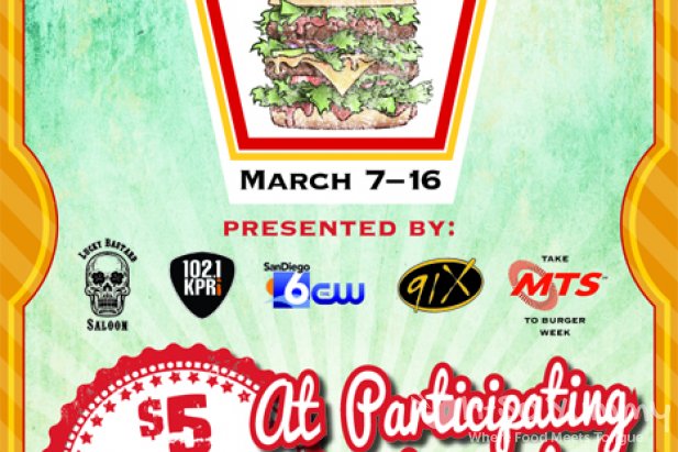San Diego Burger Week March 7 - March 16 2014 flyer