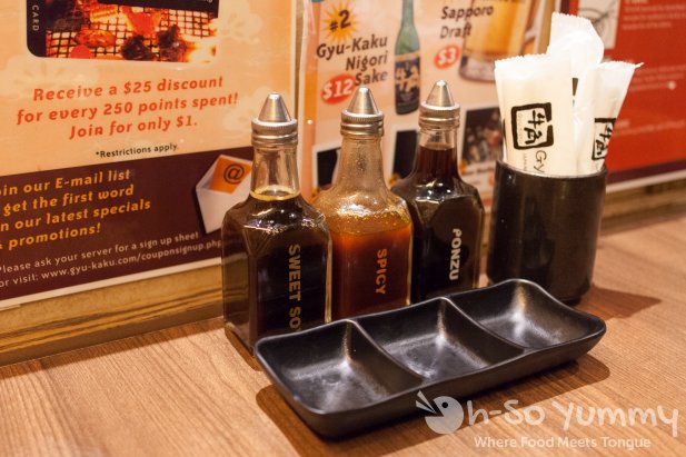 Gyu-Kaku Japanese BBQ - Sweet Soy, Spicy, and Ponzu dipping sauces