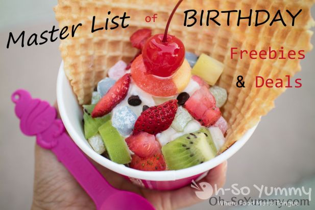 Master List of Birthday Freebies and Deals
