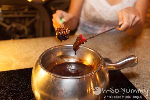 flaming turtle chocolate fondue at The Melting Pot of San Diego - La Jolla