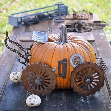 steampunk pumpkin carriage idea from better homes and gardens steampunk pumpkin carriage idea from better homes and gardens