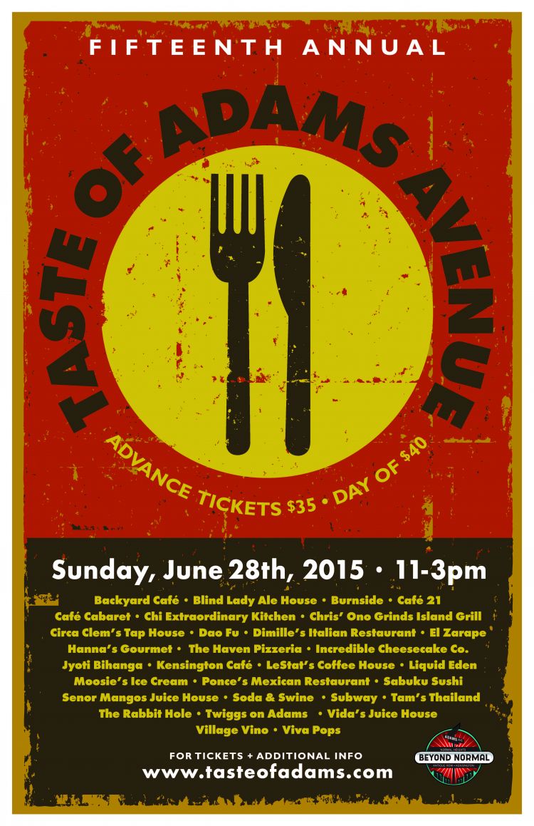Taste of Adams Avenue 2015 poster Taste of Adams Avenue 2015 poster