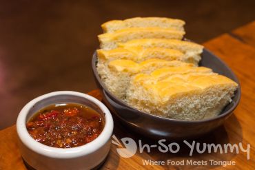 appetizer bread and sun dried tomato tapenade at BIGA in downtown San Diego appetizer bread and sun dried tomato tapenade at BIGA in downtown San Diego