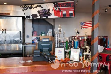 barbecue trophies at Brazen BBQ in Hillcrest of San Diego barbecue trophies at Brazen BBQ in Hillcrest of San Diego