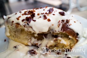 Ginormous Cinnamon Roll at Coaster Saloon in Mission Beach San Diego Ginormous Cinnamon Roll at Coaster Saloon in Mission Beach San Diego