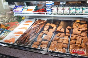 smoked seafood section of Fishmonger's Market in San Diego smoked seafood section of Fishmonger's Market in San Diego