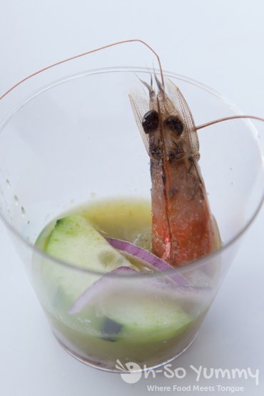 Coni's raw shrimp at Latin Food Fest 2015 in Los Angeles Coni's raw shrimp at Latin Food Fest 2015 in Los Angeles