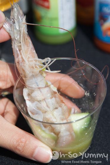 Coni'Seafood raw shrimp at Latin Food Fest 2015 in Los Angeles Coni'Seafood raw shrimp at Latin Food Fest 2015 in Los Angeles