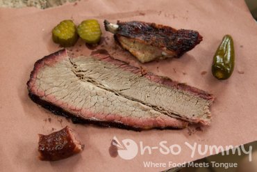 brisket closeup at City Market in Luling Texas brisket closeup at City Market in Luling Texas