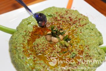 Cilantro Jalapeno Hummus at Meze Greek Fusion in San Diego Cilantro Jalapeno Hummus at Meze Greek Fusion in San Diego