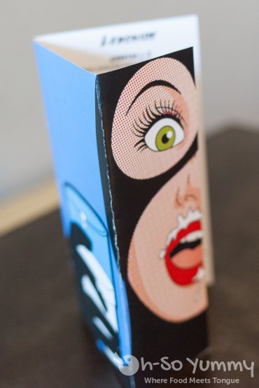 Comicon themed menu at MishMash Comicon themed menu at MishMash