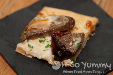 Merguez Sausage Flatbread at OB Warehouse in San Diego, CA Merguez Sausage Flatbread at OB Warehouse in San Diego, CA