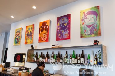 cat art at Saiko Sushi in North Park cat art at Saiko Sushi in North Park