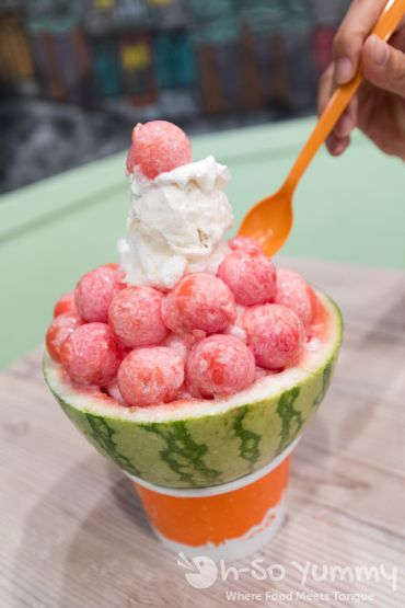 Watermelon Snow Bowl at San Diego Snowy Village in Mira Mesa Watermelon Snow Bowl at San Diego Snowy Village in Mira Mesa