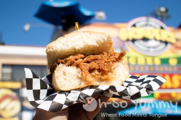 pulled pork slider at San Diego Fair 2017 Where the West is Fun pulled pork slider at San Diego Fair 2017 Where the West is Fun