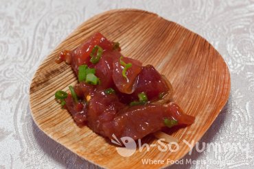 Waterman's Harbor ahi poke at food jazz and wine event Waterman's Harbor ahi poke at food jazz and wine event