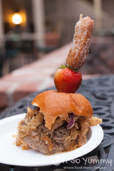 mini short rib slider skewer from Cosmopolitan Hotel at Taste of Old Town 2015 mini short rib slider skewer from Cosmopolitan Hotel at Taste of Old Town 2015