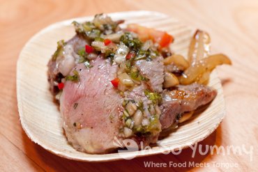 Sizzling Cedar River Ribeye at Trade Winds Tavern gastropub in Convoy Sizzling Cedar River Ribeye at Trade Winds Tavern gastropub in Convoy