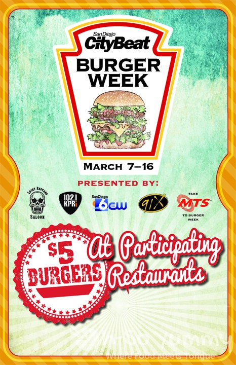 San Diego Burger Week March 7 - March 16 2014 flyer San Diego Burger Week March 7 - March 16 2014 flyer