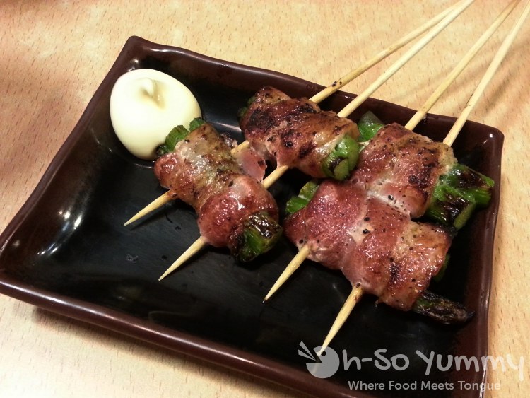 Yakitori Yakyudori and Ramen - Bacon Wrapped Asparagus Yakitori Yakyudori and Ramen - Bacon Wrapped Asparagus