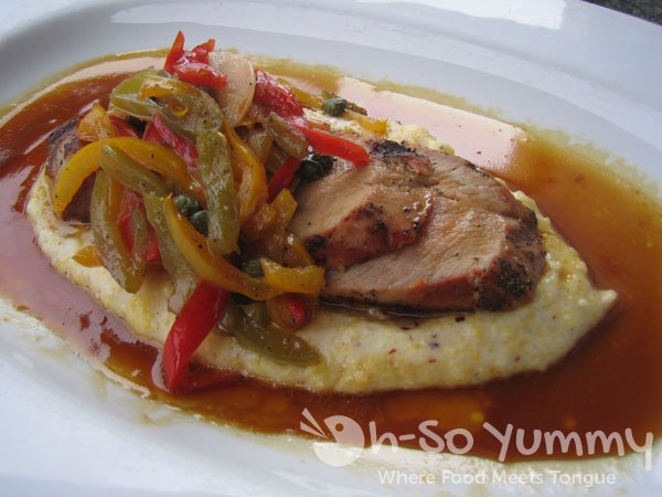 Atoll Restaurant Roast Pork Tenderloin Soft Polenta and Peperonata Atoll Restaurant Roast Pork Tenderloin Soft Polenta and Peperonata