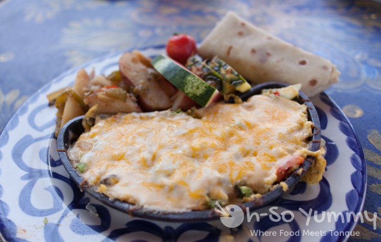 Mexican Frittata en comal Caliente at Casa de Reyes in San Diego Old Town Mexican Frittata en comal Caliente at Casa de Reyes in San Diego Old Town