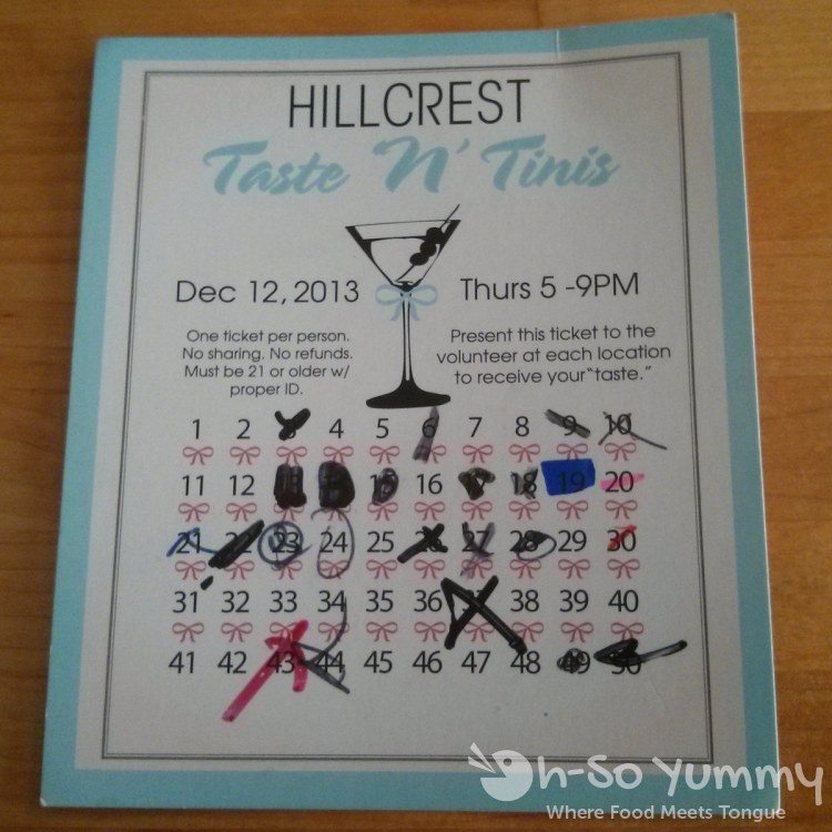 Hillcrest Taste N Tinis - ticket Hillcrest Taste N Tinis - ticket