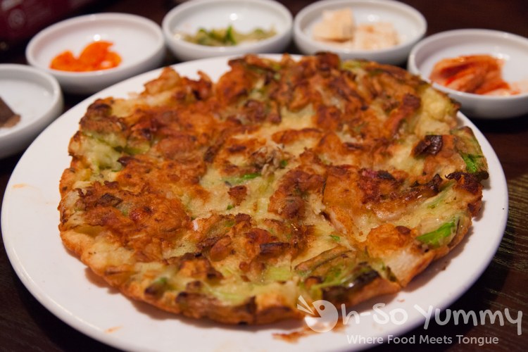 Haemool Pajun (Korean Style Seafood and Scallion Pancake) at Tofu Ka in San Diego, CA Haemool Pajun (Korean Style Seafood and Scallion Pancake) at Tofu Ka in San Diego, CA