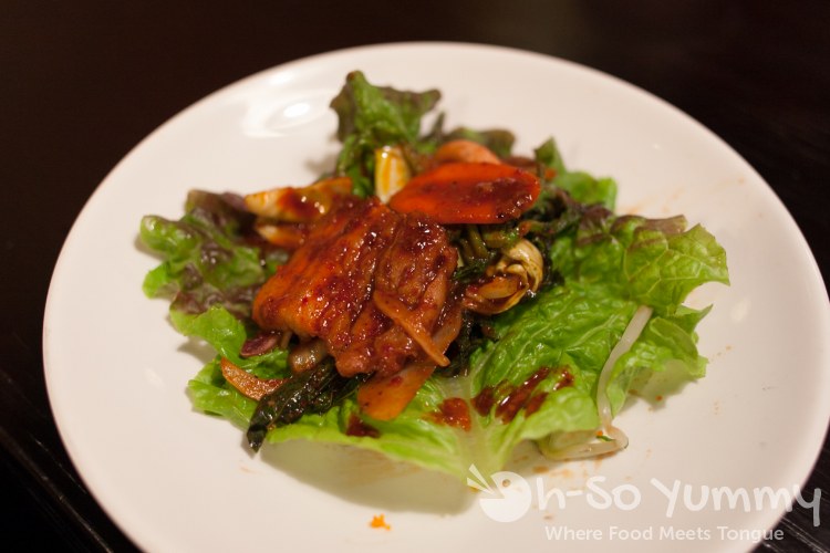 Osam Bulgogi Bokkumbab Wrap at Tofu Ka in San Diego, CA Osam Bulgogi Bokkumbab Wrap at Tofu Ka in San Diego, CA