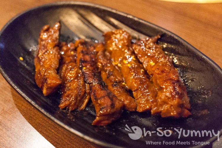 Gyu-Kaku Japanese BBQ - Cooked Harami Skirt Steak Gyu-Kaku Japanese BBQ - Cooked Harami Skirt Steak