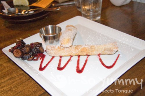 Indigo Grill - Roasted Plantain Cheesecake Flautas Indigo Grill - Roasted Plantain Cheesecake Flautas