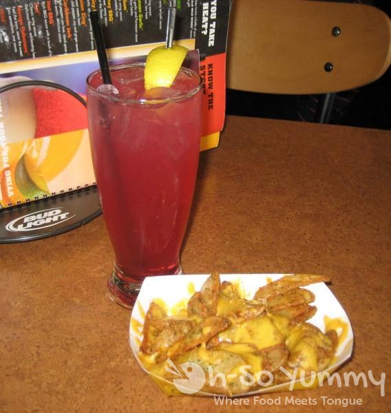 Huckleberry Lemonade and Potato Wedges with Cheese Huckleberry Lemonade and Potato Wedges with Cheese