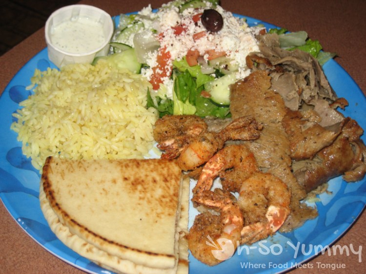 Shrimp and Gyros Platter Shrimp and Gyros Platter