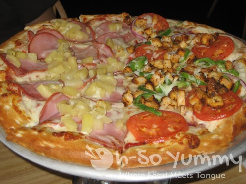 Large Pizza: half Yukon/ half For the Birds Large Pizza: half Yukon/ half For the Birds