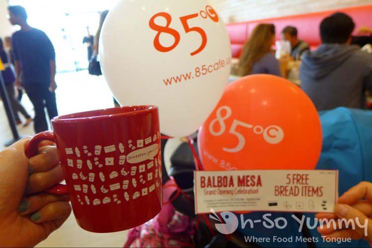 grand opening promotional items (mug, raffle ticket prize) from 85C Bakery Cafe in San Diego grand opening promotional items (mug, raffle ticket prize) from 85C Bakery Cafe in San Diego