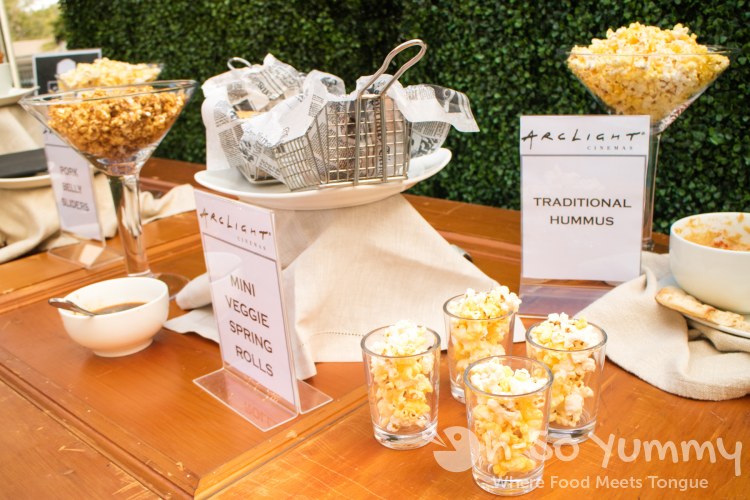 table with food samples at ArcLight on Tap in La Jolla CA table with food samples at ArcLight on Tap in La Jolla CA