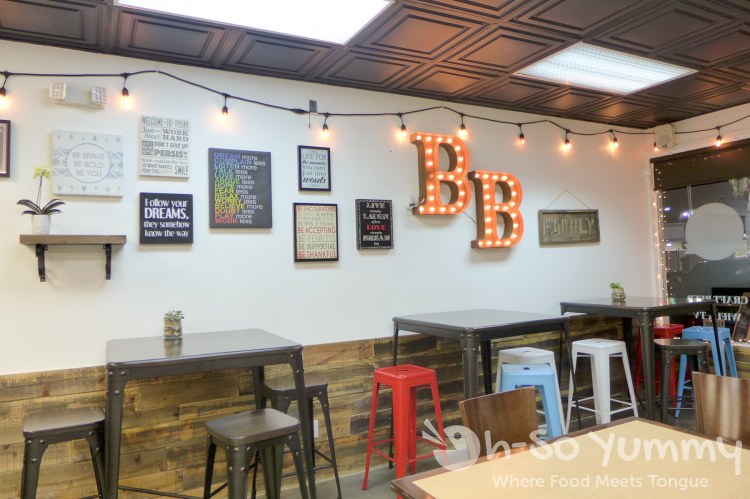 wall and dining area of Baguette Bros wall and dining area of Baguette Bros