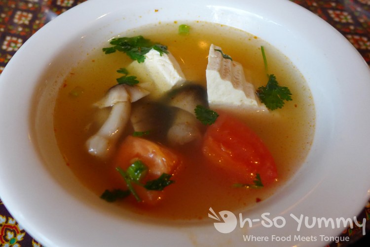 Bangkok Bay - tom yum tofu, separated into bowls Bangkok Bay - tom yum tofu, separated into bowls