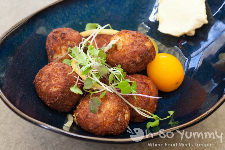 mini crabcake bites at Barrel Republic in Carlsbad mini crabcake bites at Barrel Republic in Carlsbad