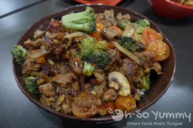 steak and broccoli bowl from Ghengis Grill steak and broccoli bowl from Ghengis Grill
