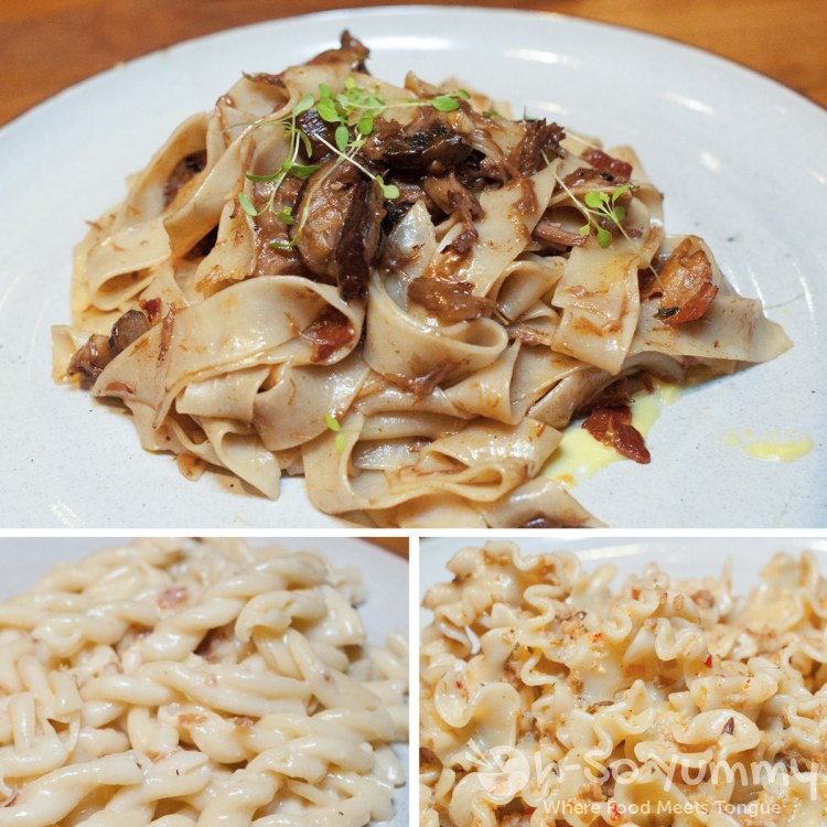 short rib pappardelle, casarecce con prosciutto, pappardelle alla norcino at BIGA San Diego short rib pappardelle, casarecce con prosciutto, pappardelle alla norcino at BIGA San Diego