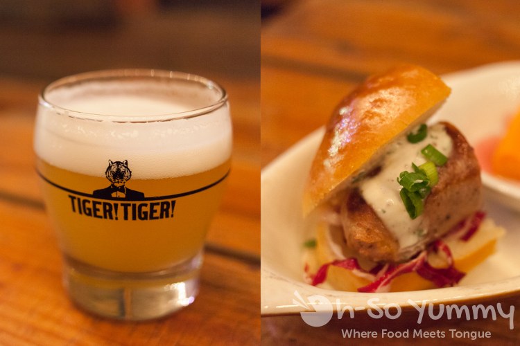 Bite San Diego: The Boulevard - Tiger Tiger beer and house-made sausage Bite San Diego: The Boulevard - Tiger Tiger beer and house-made sausage