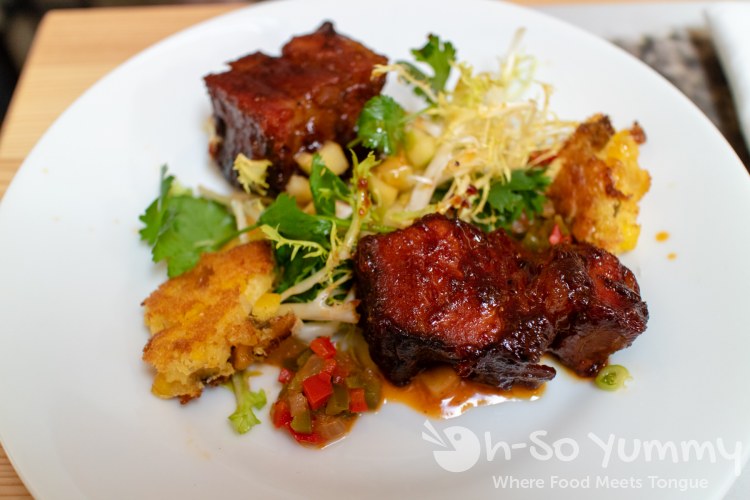 Hanis Cavin with The Pioneer BBQ served Smoked Pork Belly Burnt Ends Hanis Cavin with The Pioneer BBQ served Smoked Pork Belly Burnt Ends