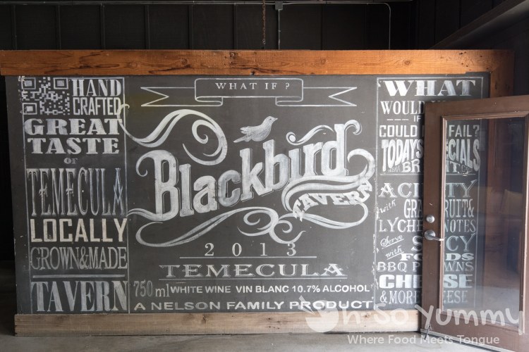 Huge blackboard at Blackbird Tavern in Old Town Temecula Huge blackboard at Blackbird Tavern in Old Town Temecula