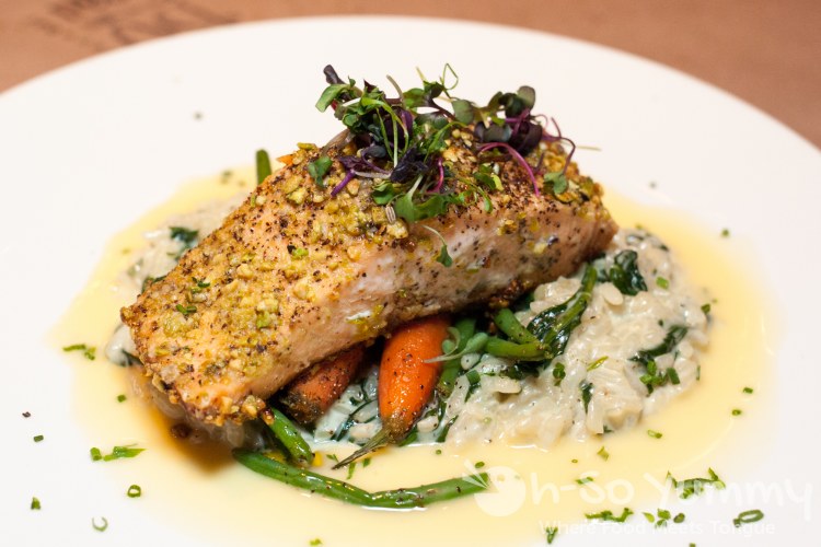 Pistachio Crusted Salmon at BO-Beau Kitchen + Bar Pistachio Crusted Salmon at BO-Beau Kitchen + Bar
