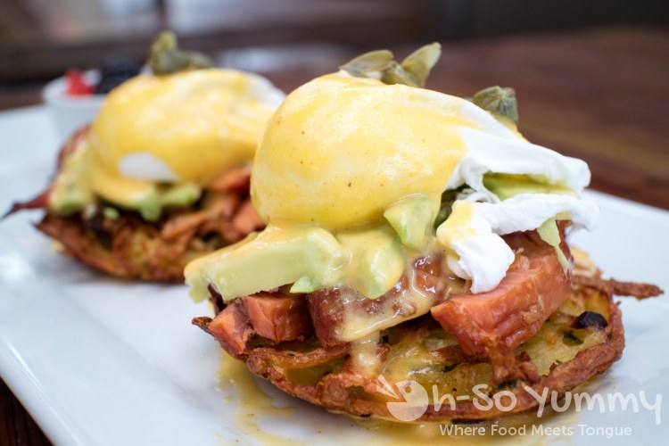 Smoked Salmon Benedict at Bushfire Kitchen in Del Mar California Smoked Salmon Benedict at Bushfire Kitchen in Del Mar California