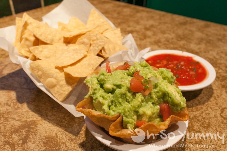 guacamole plus appetizer chips and salsa at Cafe Coyote in Old Town San Diego guacamole plus appetizer chips and salsa at Cafe Coyote in Old Town San Diego