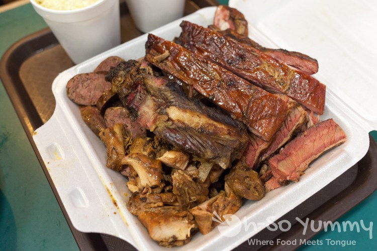 huge box of meat at Coops BBQ huge box of meat at Coops BBQ