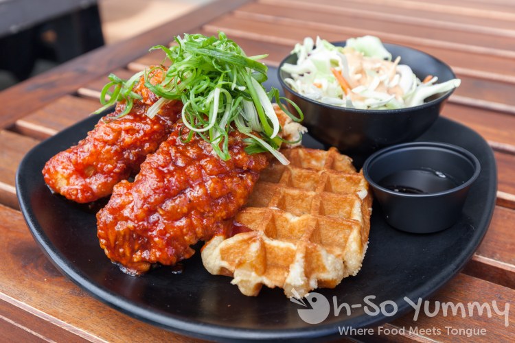 Chicken and Waffles at Cross Street Chicken and Beer on Convoy Street in San Diego Chicken and Waffles at Cross Street Chicken and Beer on Convoy Street in San Diego