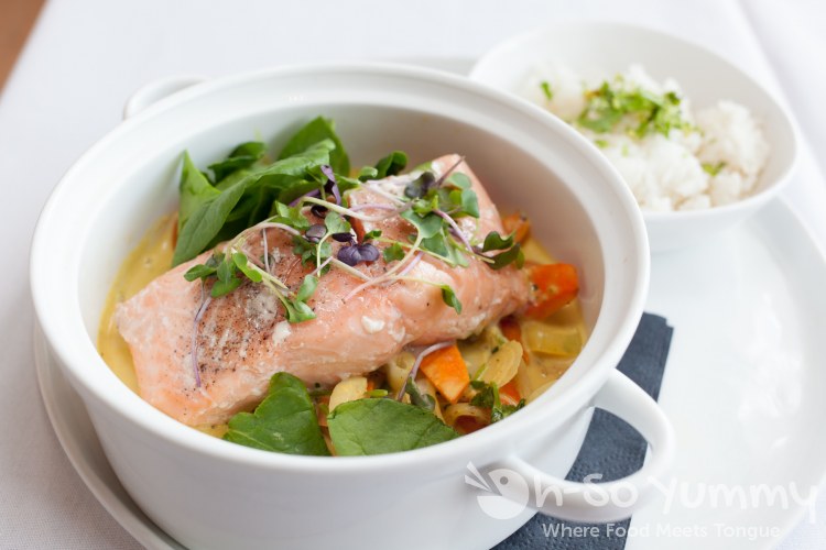 coconut salmon at Crudo by Pascal Lorange coconut salmon at Crudo by Pascal Lorange